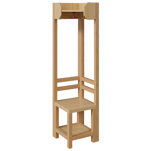 Garderoben-Innenecke, Ergänzung für Komplettgarderoben mit offener Ablage B/H/T: 39x130x39 cm, Sitzhöhe: 34 cm, mit offener Garderobenstütze