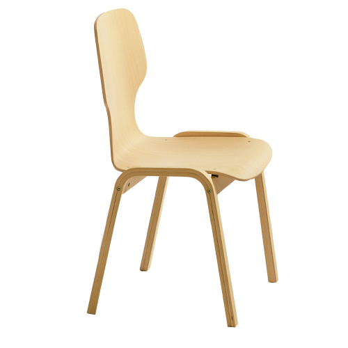 Holzstuhl "Carlo" mit Sitzschale Sitzhöhe: 46 cm