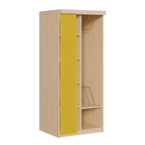 Liegepolsterregal mit Vorhang für 130-150 cm lange Polster, mit Fächern B/H/T: 80x190x72 cm, für bis zu 4 Matratzen, Bettwäschefächer, in Korpusbauweise