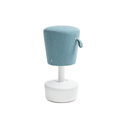 Hocker Mia mit innovativem Fußkreuz und 3D-Sitzmechanik B/H/T: 36x57-90x36 cm, Platingrau, Stoffgruppe C2