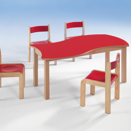 Swing-It WOODY rechteckiger Wellentisch Schultisch B/H/T: 120x46x60 cm, kombinierbar mit anderen Tischen der Serie