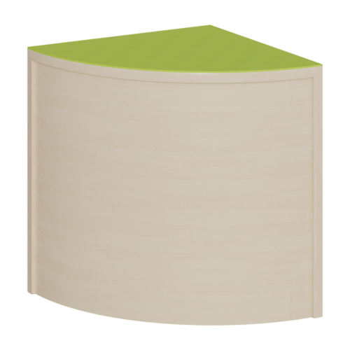 Viertelkreis-Eckpodest R 40 cm mit Linoleum-Deckplatte B/H/T: 40x46x40 cm, Podest rundum geschlossen