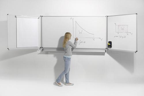 Whiteboard Wandtafel Schultafel aus Premium Stahlemaille, Serie FZ E, weiß MF 200x120cm FF 100x120cm 7,2 m² Schreibfläche