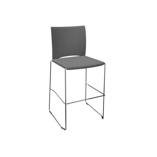 Barhocker Diane mit Sitz- und Rückenpolsterung B/H/T: 58x111x54 cm, Gestellfarbe Schwarz, Stoffgruppe C1 (Standard)