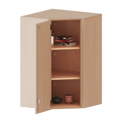 Innenecke Aufsatzschrank, 3 Ordnerhöhen - Serie evo180 B/H/T: 80x108x80 cm, Für 50 cm tiefe Schrankwände, Tür öffnet nach links
