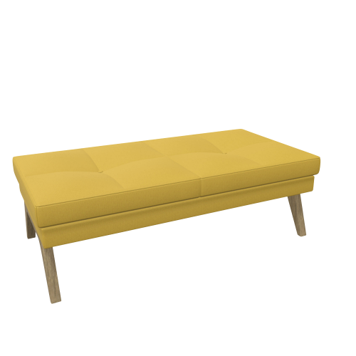 2er Sitzbank Ona mit Holzgestell B/H/T: 131x44x67 cm, Stoffgruppe C2 (Standard)