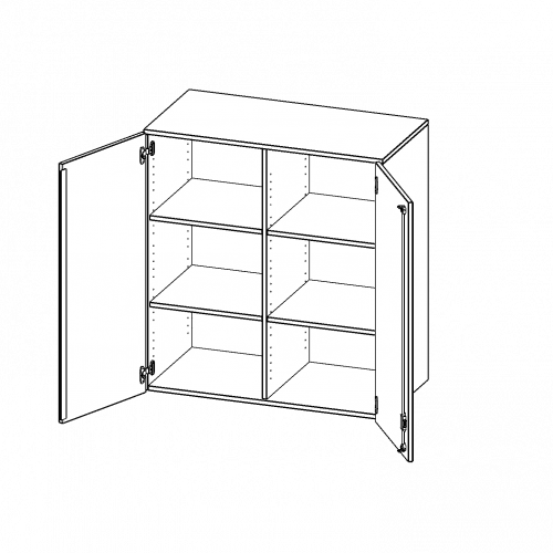 Aufsatzschrank, 3 Ordnerhöhen - Serie evo180 B/H/T: 100x108x50 cm, 2 Türen, abschließbar, mit Mittelwand