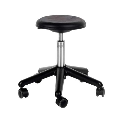 Genito Hocker mit Gaslift Höhenverstellung Sitzhöhe: 30-38 cm, mit Gleitern, Kunstleder schwarz