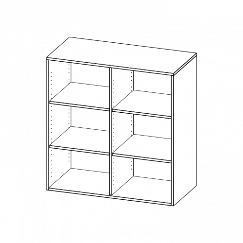 Aufsatzregal für ErgoTray Serie, 3 Ordnerhöhe - Serie evo180 mit Mittelwand, B/H/T: 138,7x108x50 cm