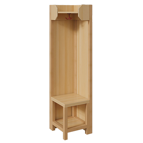 Garderoben-Innenecke, Ergänzung für Komplettgarderoben mit offener Ablage B/T: 39x39 cm, Stützen über Eck mit Paneelrückwänden, Schuhablage