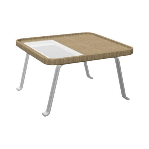 Tisch Ona mit Gestell aus Metall B/H/T: 60x35x60 cm, mit Holzplatte, Gestellfarbe MetallicPro
