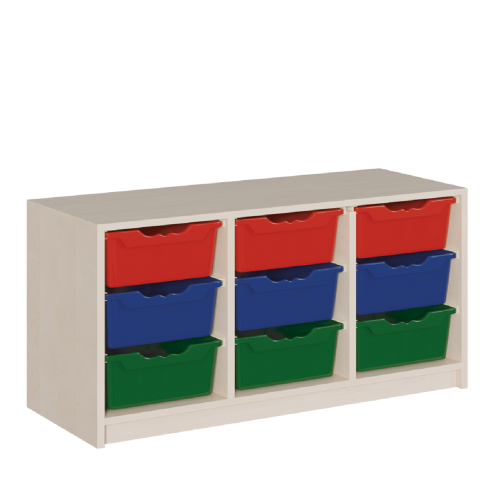 Regal mit ErgoTray-Boxen in Korpusbauweise B/H/T: 105x60x40 cm, 9 hohe ErgoTray-Boxen