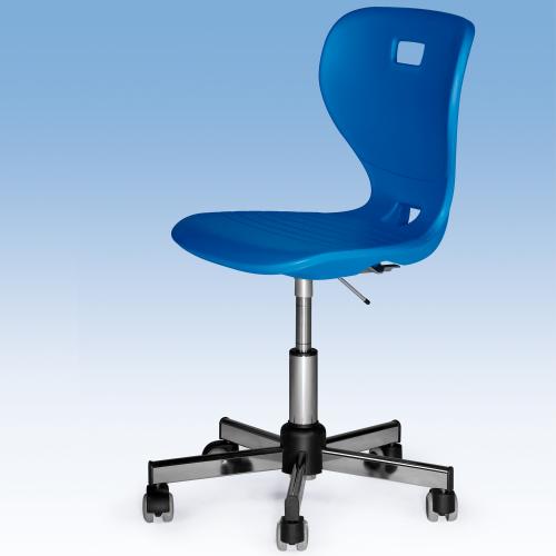 Ergostar Drehstuhl - Chrom Schulstuhl Rot, mit Rollen und höhenverstellbar von 42,5-54,0 cm