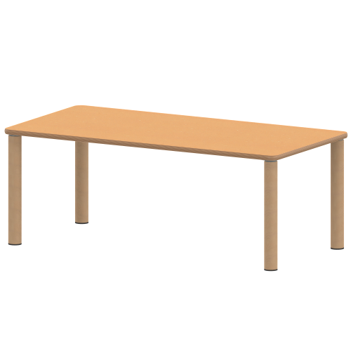 Tisch ZALOTTI mit Linoleum-Belag Rechtecktisch, B/H/T: 120x46x80 cm, Massivholzbeine Ø 60 mm, Fußvariante: Stellfuß