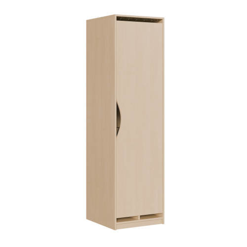Liegepolsterschrank eintürig, 227 cm hoch, oben 6 Polster, unten Bettzeugfächer B/H/T: 62x227x67 cm, Tür rechts, für bis zu 6 Matratzen, Bettwäschefächer, Korpus mit Dekortür
