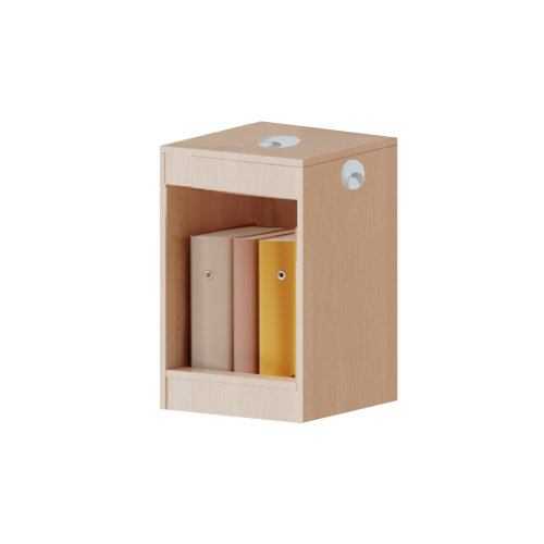 Regal, 1 Ordnerhöhe mit Kabelkanal B/H/T: 36,1x56x40 cm, inclusive Kabeldurchlässen zur Stromversorgung