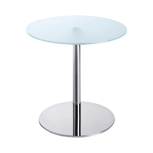 Rundtisch mit Tellerfußgestell und Milchglas H=60cm D=60cm