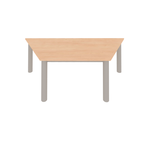 Trapeztisch, mit Chromgestell und Rundfuß B/H/T: 130x76x65 cm, Rundfuß 40mm