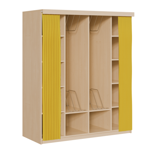 Liegepolsterregal mit Vorhang für 130-150 cm lange Polster, mit Fächern B/H/T: 158x190x72 cm, für bis zu 8 Matratzen, Bettwäschefächer, in Korpusbauweise