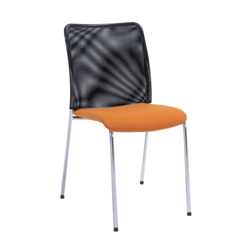 Konferenzstuhl SOLA mit 4-Fußgestell B/H/T: 50x88x58 cm, Sitzhöhe: 50 cm, mit Weißaluminiumgestell