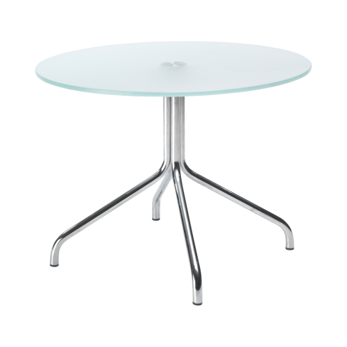 Rundtisch mit Spinnengestell und Milchglas Durchmesser: 60 cm, Höhe: 45 cm
