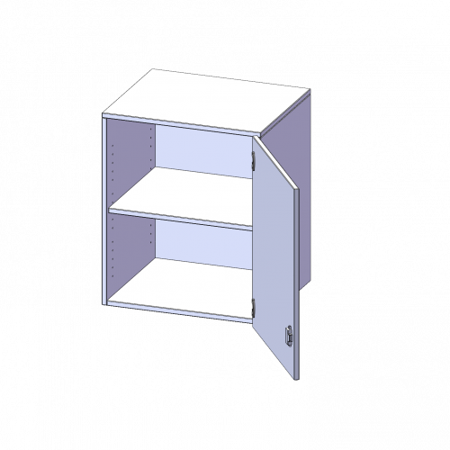 Aufsatzschrank, 2 Ordnerhöhen - Serie evo180 B/H/T: 60x72x50 cm, 1 Tür, abschließbar, Tür öffnet nach rechts