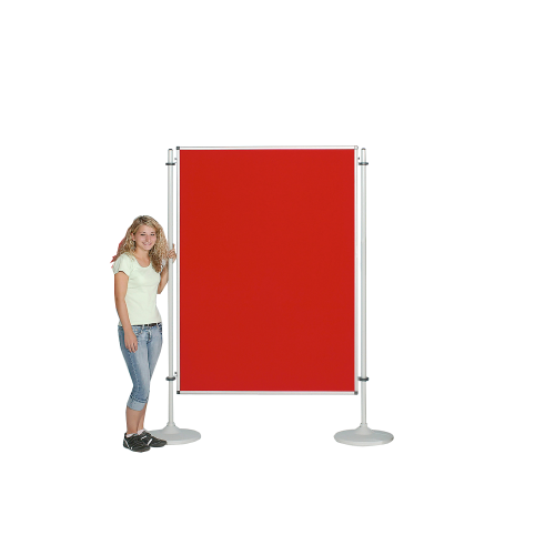 Moderationswand, Coronaschutzwand mit doppelseitigem Flanellstoff Serie NSTT F B/H: 120x120 cm, Stofffarbe Grau