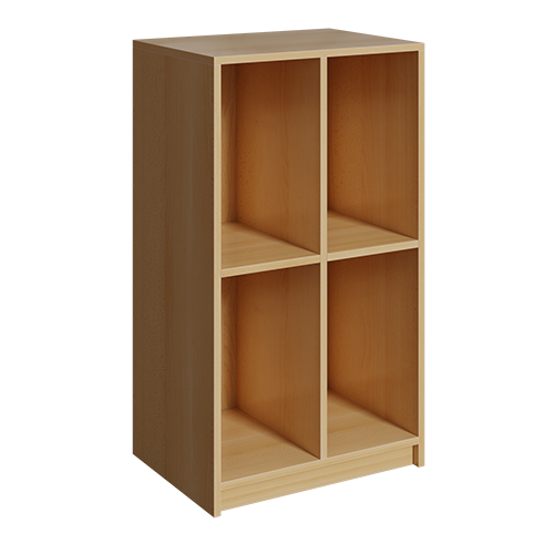 Schultaschenregal mit 2 Fächern übereinander B/H/T: 62x109x45 cm, 2reihiges Regal aus feuerhemmendem Material, mit 4 Fächern