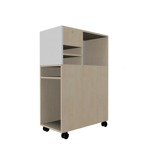 Schüler Depot im Klassenraum mit 6 Fächer, 1 Fach abschließbar B/H/T: 36,5x118x80 cm, für Tischhöhe 76 cm
