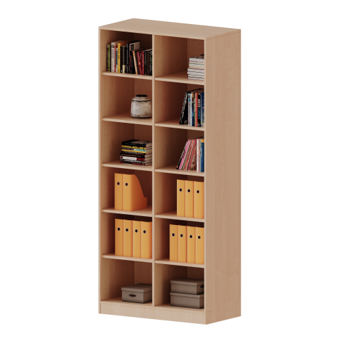 Regal, 6 Ordnerhöhen - Serie evo 180 mit Sockel, B/H/T: 100x226x40 cm, mit Mittelwand