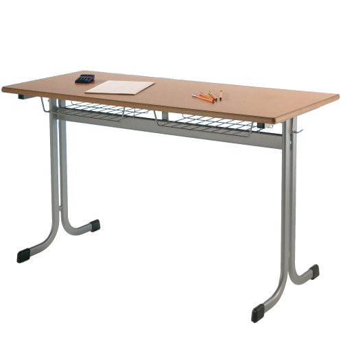 Zweier-Schülertisch 130x65 cm MT60Z-V, mit Vollkern Tischplatte "Powersurf" B/H/T: 130x76x65 cm, Tischhöhe: 76 cm