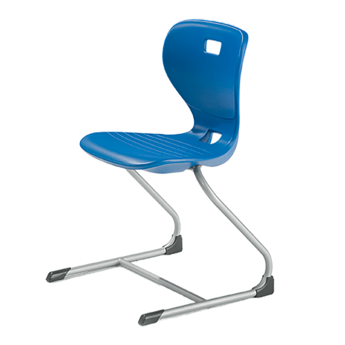 Ergostar Freischwinger Schulstuhl Sitzschalenfarbe Blau, Sitzhöhe 51 cm