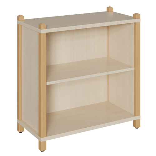 Stollen-Regal mit 2 Fächern in Ordnerhöhe B/H/T: 82x80x40 cm, Regal mit 1 Einlegeboden für 2 Ordnerhöhen