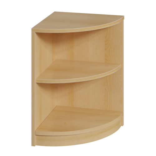 Korpus-Eckregal mit festen Fächern B/H/T: 40x80x40 cm, Böden im Radius 40 cm, mit 2 Fächern zwischen festen Zwischenböden - in 2 Ordnerhöhen
