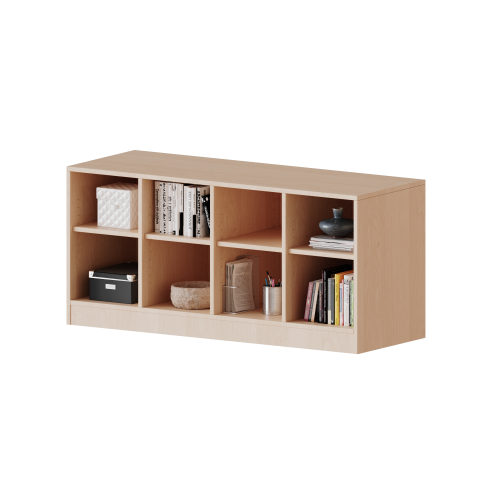 Regal, vierreihig, 1 Ordnerhöhe - evo180 Serie B/H/T: 138,7x64x40 cm (1,5 Ordnerhöhen), fahrbar, ohne Boxen, 4 Einlegeböden