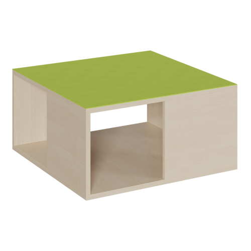 Quadratisches Podest mit Linoleum-Deckplatte B/H/T: 70x35x70 cm, Podest 4seitig zur Hälfte offen