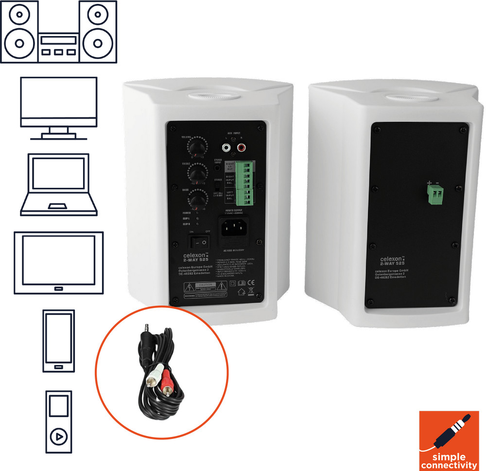 celexon Aktiv Lautsprecher-Set 2-Wege 525-W