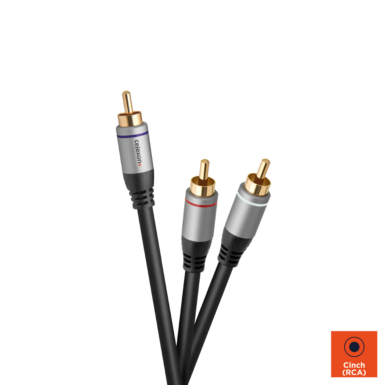 celexon Cinch auf 2x Cinch Audiokabel 1,0m - Professional Line