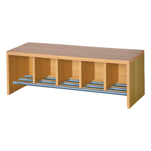 Garderobenbank mit integriertem Schuhrost 4 Plätze, B/H/T: 80x42x32 cm, besteht aus feuerhemmendem Material