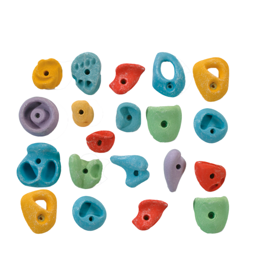 Climbi Set Set 20, 20 Klettergriffe, verschiedene Farben und Formen