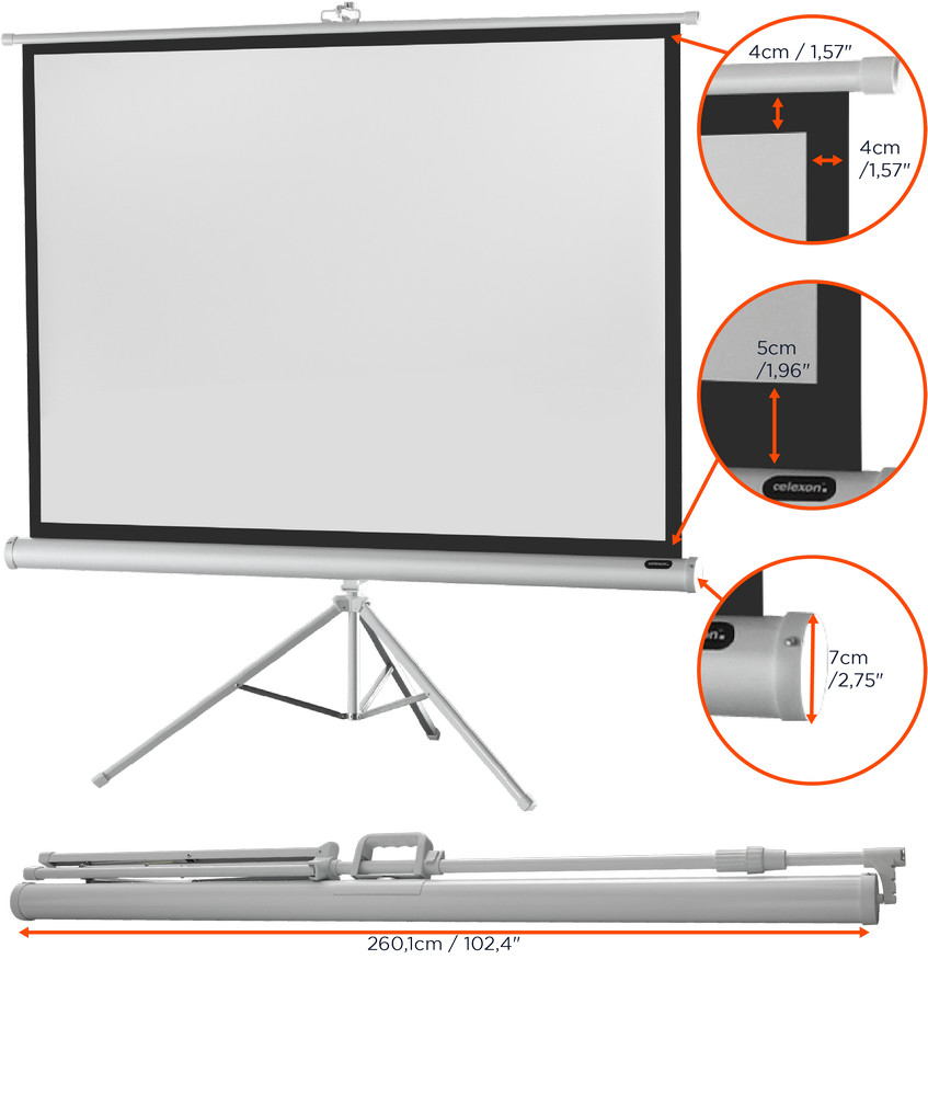 celexon Stativleinwand Economy 244 x 183 cm - White Edition