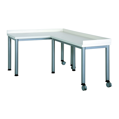 Anstelltische mit Aufkantung, als 2er-Set B/H/T: 120x70/76x52/172 cm, Aufkantung je Tisch rechts und hinten, Frühstücksstrecken-Kombination