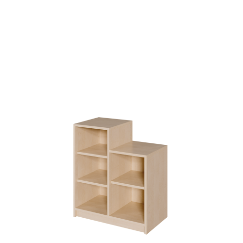Korpus-Regal "SideStep", beidseitig Regale B/H/T: 70,5x60/80x40 cm, in stufenartiger Kontur, hohe Seite links