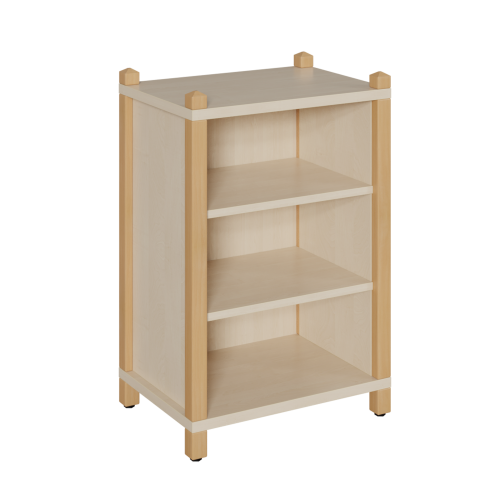 Stollen-Regal mit 3 Fächern B/H/T: 56 x 80 x 40 cm, Regal mit 2 verstellbaren Einlegeböden bzw. 3 Fächern, 3seitig geschlossen