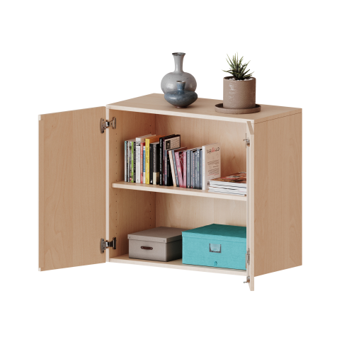 Aufsatzschrank, 2 Ordnerhöhen - Serie evo180 B/H/T: 80x72x60 cm, 2 Türen, abschließbar