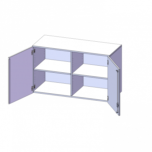 Aufsatzschrank, 2 Ordnerhöhen - Serie evo180 B/H/T: 120x72x50 cm, 2 Türen, abschließbar, mit Mittelwand
