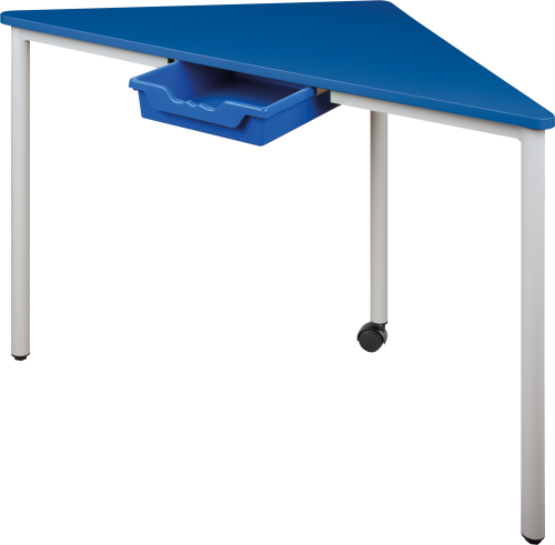Pythagoras Dreiecktisch Vollkern "Powersurf" mit Ergo Tray Box B/H/T: 120x59x85 cm, mobiler Dreiecktisch mit Kunststoffbox, Tischhöhe DIN03 - 59 cm