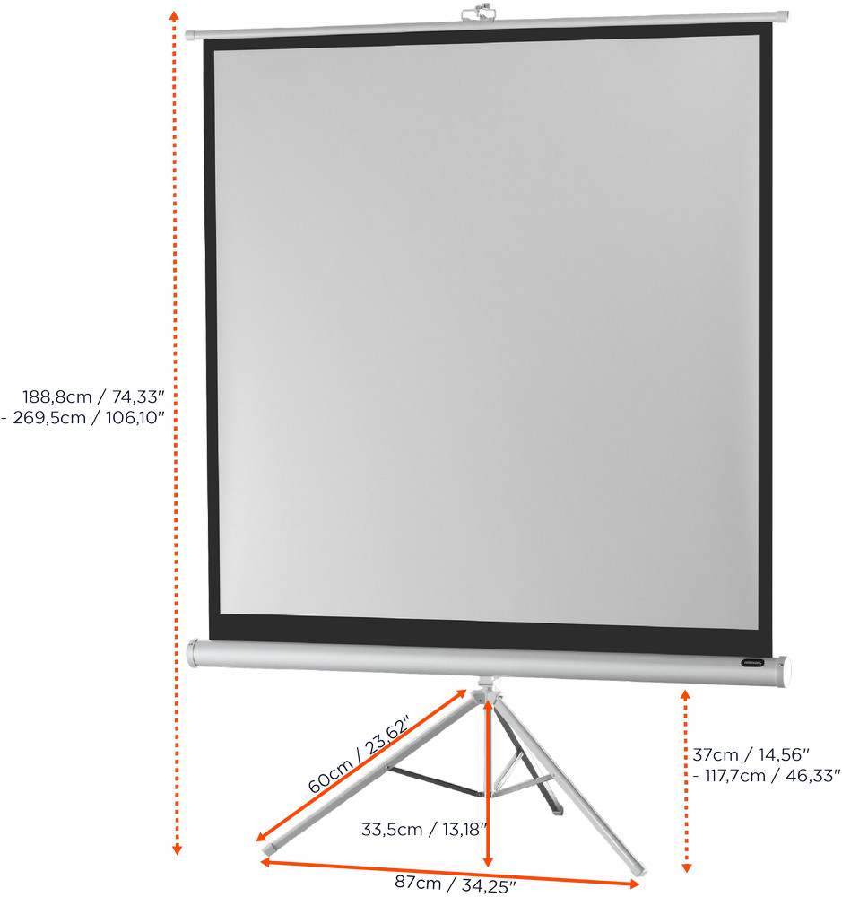 celexon Stativleinwand Economy 133 x 133 cm - White Edition