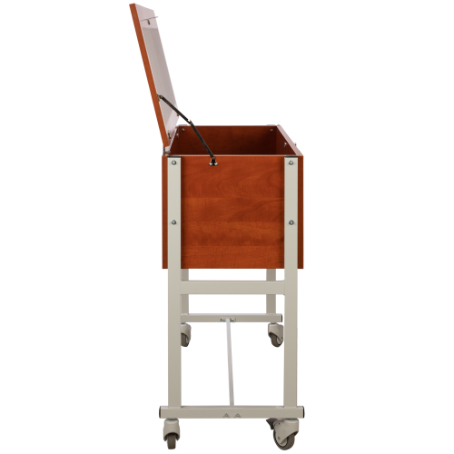 Klassenbuchwagen zur Unterbringung von Klassenbüchern DIN A4, Serie KLW, fahrbar B/H/T: 110x 92x45 cm, 4 Rollen, Deckel mit Einwurfschlitzen, abschließbar, für 28 Bücher
