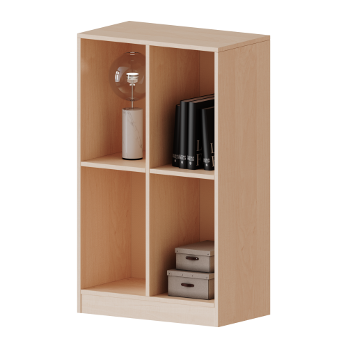 Taschenregal, 3 Ordnerhöhen - Serie evo180 B/H/T: 70,3x118x40 cm, 4 hohe Fächer, mit Sockel (81 mm)
